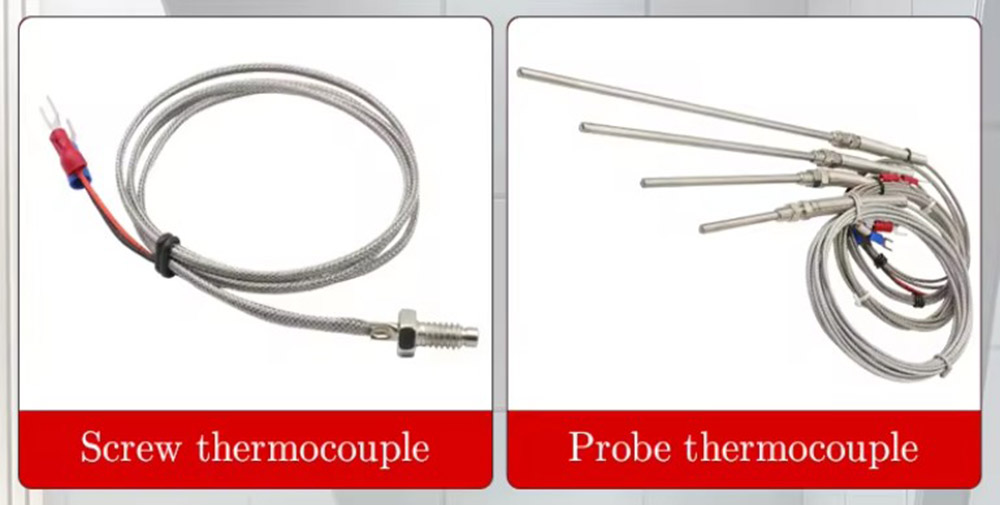 Mounting type is selectable, screw or probe, general matching K-type, E/PT100 can be customized.