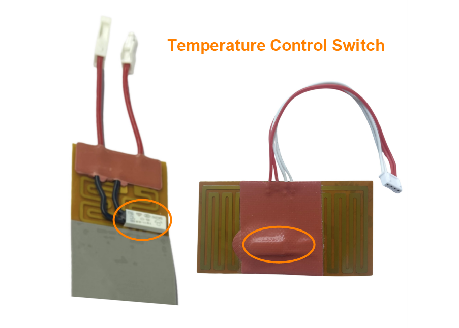 Polyimide heater with Temperature Control Switch